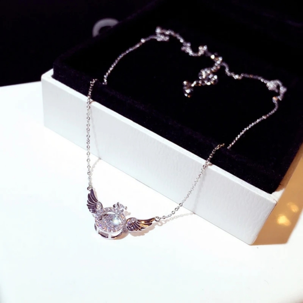 💯 New sterling silver diamond ring with angel wings - Picture 2 of 5